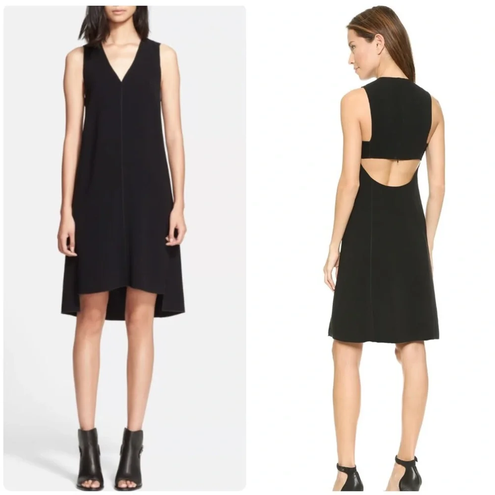 Rag & Bone Black Designer Silk Open Blend Fernanda Cocktail Dress size 8 EUC - Picture 1 of 8